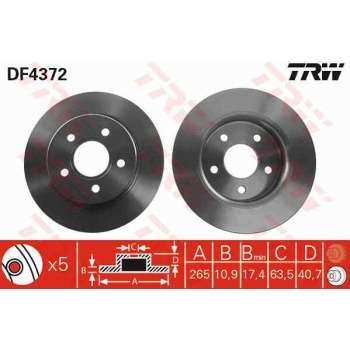 ARKA FREN DISK AYNASI FOCUS II 04 /> FOCUS II C MAX 03>07 C MAX 07 /> 1,6TI 16V / 1,6TDCI / 1,8 MAZD - TRW DF4372