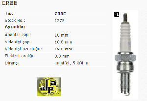Unıversal Buji-Yamaha/suzuki/kawasaki - Ngk-Cr8e