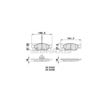 ON FREN BALATASI XSARA II P306 1.6 1.8 1.9 00>> / SAXO P106 1.4I 1.6I 1.5D 1.6 XSI 99>> (HAVA SOG - BRAXIS AB0016