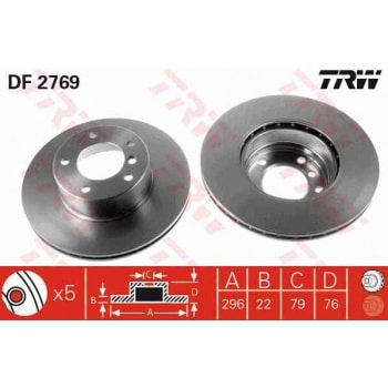 FREN DISKI ON BMW E39 96>03 - TRW DF2769