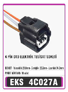 SOKET>4 PİN OTO ELEKTRİK TESİSAT   S4025 - EKS-4C027A