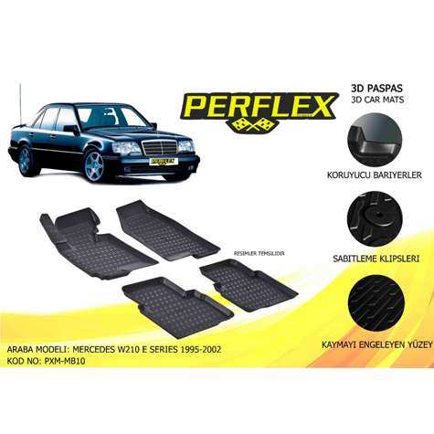 Mercedes Havuzlu Paspas 3d X-Mat Siyah E-Class W210 95>02 - Perflex Pxm-Mb10