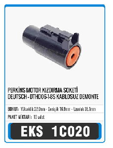 SOKET>PERKİNS MOTOR KIZDIRMA  DEUTSCH - DTHD06-1-8S KABLOSUZ DEMONTE - EKS-1C020