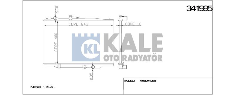 MOTOR SU RADYATORU 626 FE F8 88>91 OTOMATIK - KALE 341995