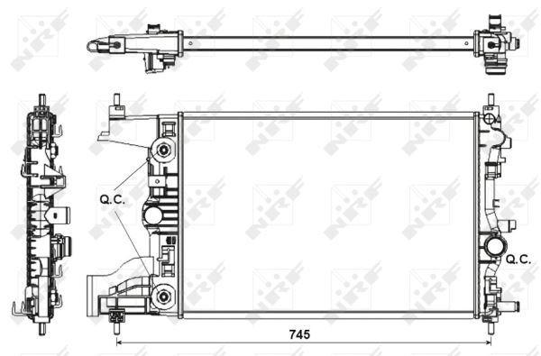 MOTOR SU RADYATORU A.T ASTRA J 10>19 A16XER - B16XER CRUZE (J300) CRUZE (J305) F16D 580×398×16 - NRF 53153