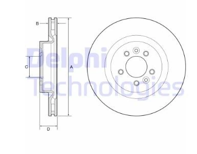 Land Rover Fren Diski On Ranger Rover 13> 2.0 Benzin Range Rover Sport 14> 3.0 Discovery 5 17> - Delphi Bg9204c
