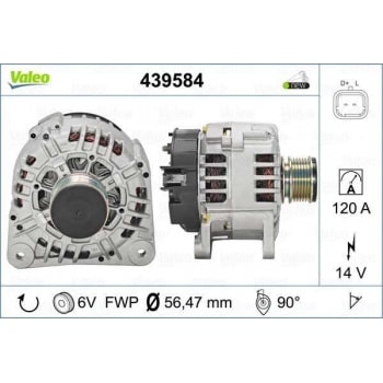ALTERNATOR 14V 125A CLIO IV 12> CAPTUR I 13> SYMBOL III 13> FLUENCE 10> MEGANE III 10> LOGAN II 12> - VALEO 439584