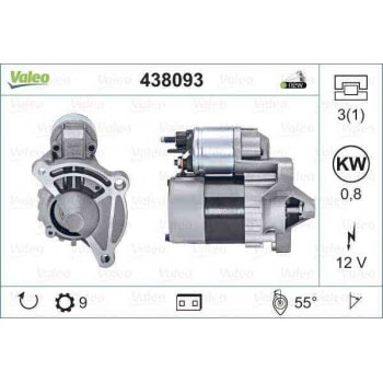 MARS MOTORU 12V 9 DIS 0,8KW BERLINGO C2 C3 SAXO XSARA P106 P206 P306 P307 PARTNER 1,4 8V - VALEO 438093