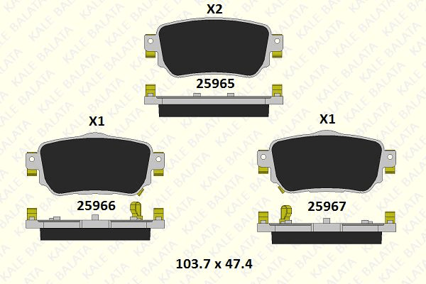 NISSAN ARKA FREN BALATASI QASHQAI 2013> RENAULT KADJAR 2015> - KALE B 25965 151 05 ANS