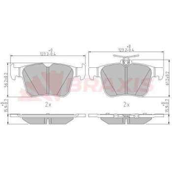 VAG ARKA FREN BALATASI GOLF VII A3 1,2 / 1,4TFSI 1,6 / 2,0TDI 12> - BRAXIS AA0605