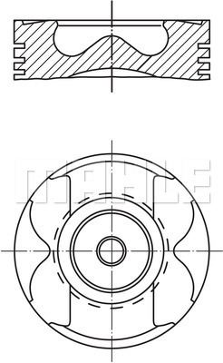 PISTON + SEGMAN SOL 0,50mm (OM642.9, 83,51mm, 4-6 SILINDIR) W203 05>07 W204 07>14 W211 05>08 W164 05 - MAHLE 0052302