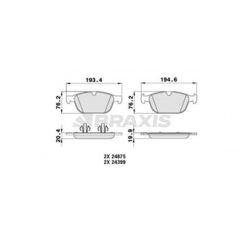ON FREN BALATASI VOLVO XC60 08> / XC90 2.4 D5 02>15 - BRAXIS AA0204