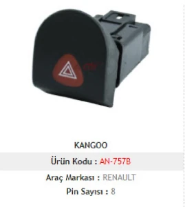 Unıversal Flaşör Anahtarı>renault Kango  Siyah - Mcar-An757b