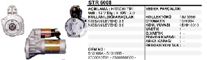 MARŞ MOTORU 12V HITACHI TİPİ 9DİŞ BMC NISSAN LEVENT 2.5 3.0 2.0KW SAMSUNG SV110 - AES-STR6008