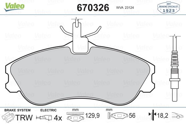 ON FREN BALATASI PARTNER P306 CABRIOLET / SEDAN 1,8I 16V 2,0I BERLINGO XSARA 1,8I 1,9D - VALEO 670326