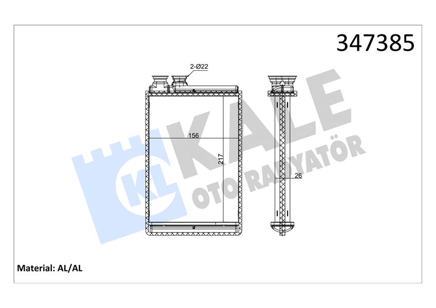 KALORIFER RADYATORU P407 C5 III C6 04> OLCU: - KALE 347385