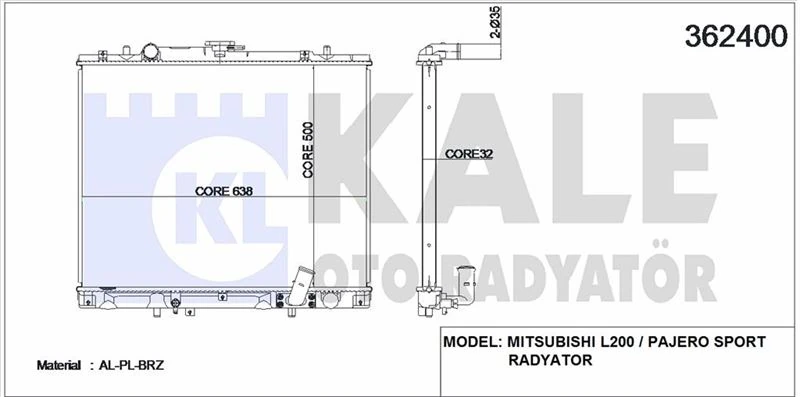 Japon Su Radyatörü - 500x638x32 - Kal 362400