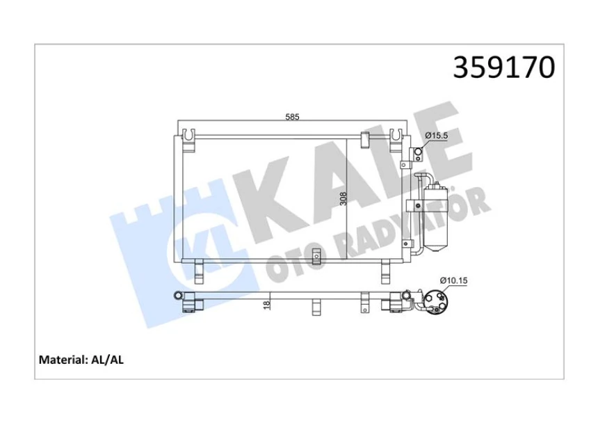 İsuzu Ticarı Klima Radyatoru İsuzu D-Max 2.5d 3.0ditd 4x4 02<16 Kurutucu İle [brazıng Al/al] [585x308x18] - Kale 359170