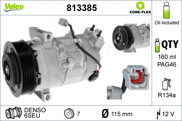 Renault Klima Kompresoru Megane III Megane CC Scenic III Grand Scenic III , Vito W447 14> - Valeo 813385