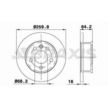 ON FREN DISK AYNASI TRANSPORTER T4 1.8 / 1.9D / TD / TDI 2.0 / 2.4D / 2.5 2.5TDI / 2.8 CARAVELLE 90> - BRAXIS AE0317