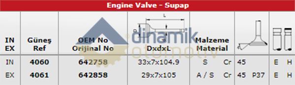 SUBAP TAKIMI C20XE VECTRA A ASTRA F (156HP) - GUNES 4060-4061