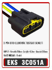 SOKET>3 PİN OTO ELEKTRİK TESİSAT - EKS-3C051A