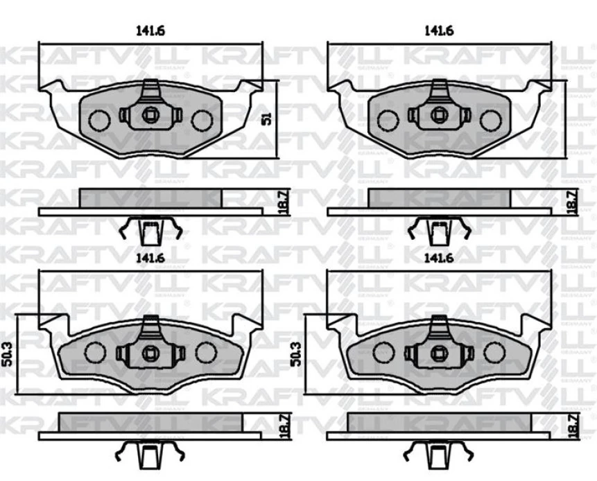 Vag On Fren Balatası Golf III 96>98 Cordoba İbiza Toledo 93>99 - Kraftvoll 07160069