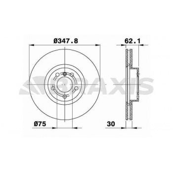 FREN DISKI ON (348mm) BMW  X5 E70  X6 E71 - BRAXIS AD0411