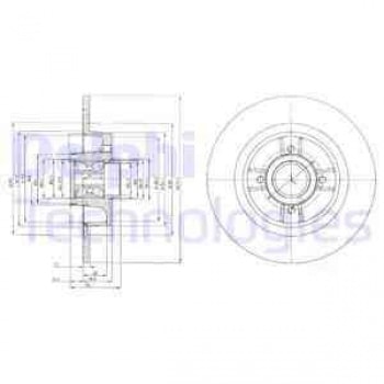 ARKA FREN DISK AYNASI(DISKI) RENAULT MEGANE I SCENIC II 1.4 / 1.6 / 1.8 / 1.9 / 2.0 ABSLI RULMANLI - DELPHI BG9029RS
