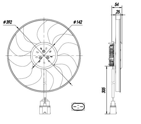 FAN MOTORU 250W 392mm AMEO 17> POLO 10> A1 11>18 IBIZA 13>17 TOLEDO 13> FABIA 11> RAPID 13> - NRF 47926