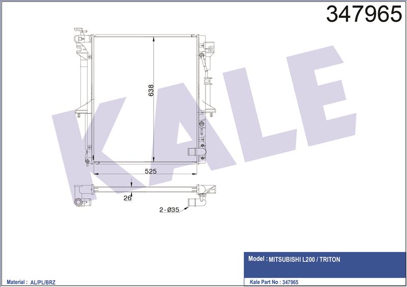 MOTOR SU RADYATORU MITSUBISHI L200 CR 2006> OTOMATIK VITES - KALE 347965
