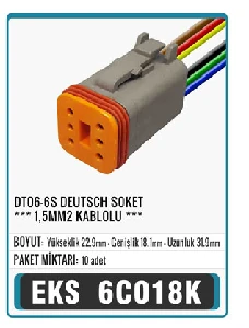 Unıversal Dt06-6s Deutsch Soket ***1,5mm2 Kablolu*** - Eks-6c018k