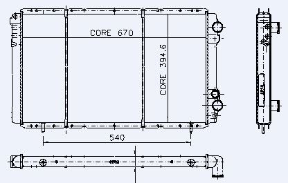 MOTOR RADYATOR TRAFIC 2,4D MEKANIK KLIMASIZ (2 SIRA CU+PL SISTEM) / (670X395X36) - KALE 0522222PA