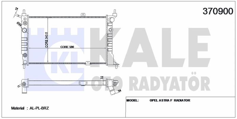 MOTOR SU RADYATORU (BRAZING) KLIMALI M,T ASTRA F X16XEL - KALE 370900