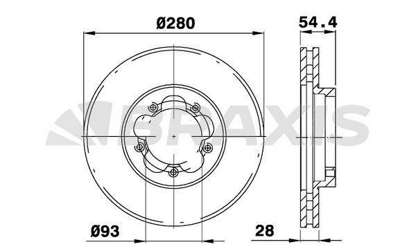 ON FREN DISK AYNASI TRANSIT V347 06>14 O,CEKER HAVA SOGUTMALI OLCU: (280 * 28) - BRAXIS AE0141