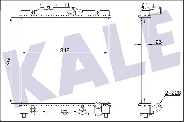MOTOR SU RADYATORU HONDA CIVIC 1992-2000 HR V 1992-2000 OTOMATIK VITES (350×348×26) - KALE 348445