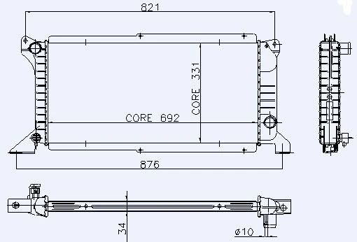 Ford Su Radyatörü - Aleminyum Brazıng 32,mm - Kal 0220251ab