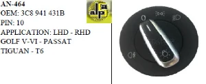 Unıversal Far Anahtarı>vw Golf 5 - 6 - Passat - Tiguan - T6 Far An.   >>3c8941431b - Mcar-An464