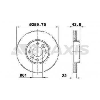 ON FREN AYNASI HAVALI MICRA K12 03>10 NOTE 06>12 CLIO III 06>10 MODUS 04> 260×4 - BRAXIS AE0010