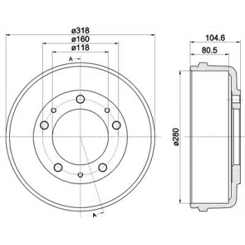 Ford Arka Fren Kampanası Transıt V184 (tek Teker) 280x104 - Braxıs Ad5020