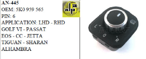 AYNA KUMANDA ANAHTARI>VW GOLF 6 - PASSAT - TIGUAN  KROM   >>5K1959565 - MCAR-AN445