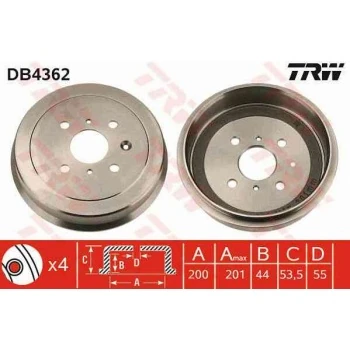 Psa Arka Fren Kampanası P107 C1 Toyota Aygo 1,4 1,4hdi 05> - Trw Db4362