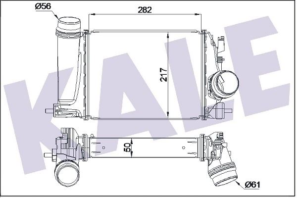 TURBO RADYATORU (INTERCOOLER) NISSAN QASHQAI 1,2 2013> RENAULT MEGANE IV 1,2 2015 - KALE 350970