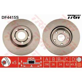 ON FREN DISKI AYNASI HAVALI TOYOTA AVENSIS D4D 2003-2008 COROLLA VERSO 04-> AURIS 2.0 D4D 07-> (MERK - TRW DF4415S