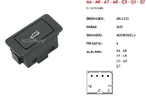 Unıversal Cam Anahtarı>a4 - A6 - A7 - A8 - Q3 - Q5 - Q7 Bagaj Açma - Mcar-An1535
