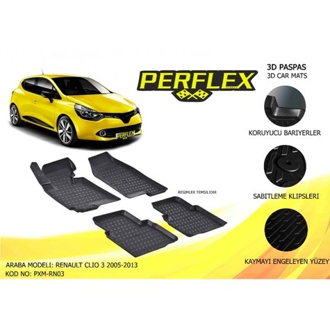 Renault Paspas 3d Havuzlu X-Mat Clio 3 Hb 2005-2013 - Perflex Pxm-Rn03