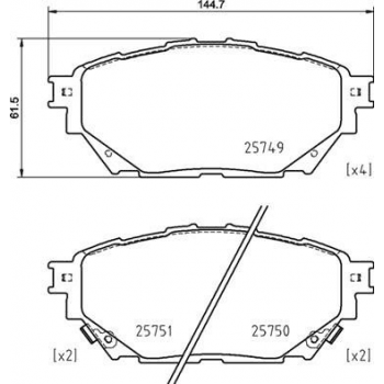 FREN BALATASI ON ARKA DISK UZUN SASE 8LI MITSUBISHI FUSO CANTER FE859 12> EURO5 TFB75 TFB85 TEMSA PR - BRAXIS AA0764
