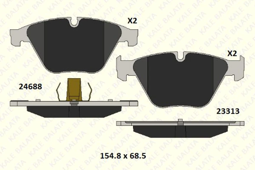 Bmw On Fren Balatası Bmw F10 F11 F12 F13 F06 530 - Kale B 24688 192 05 Msh