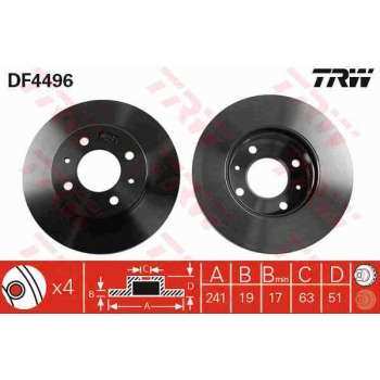 ON FREN DISK AYNASI ACCENT 1,3 1,6 BENZINLI 00 06 ADMIRA 1,5 DIZEL 3 SILINDIR 03 05 - TRW DF4496