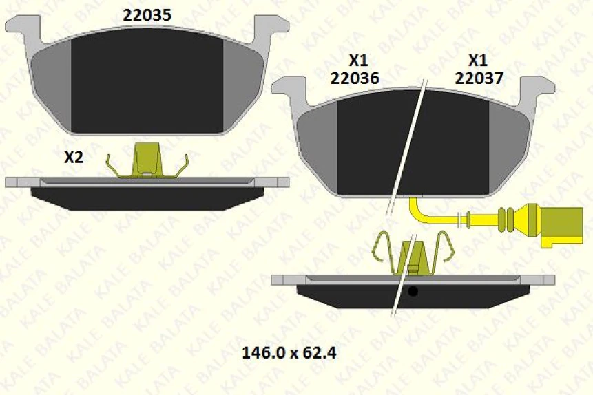 Vag On Fren Balatası Golf VII Leon Octavıa 1,2 / 1,4 / 1,8 / 2,0tsi 1,6 / 2,0 Tdi 13>> - Kale B 22035 172 05 Ans